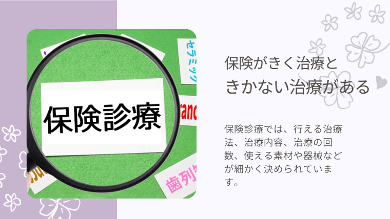 保険がきく治療ときかに治療がある