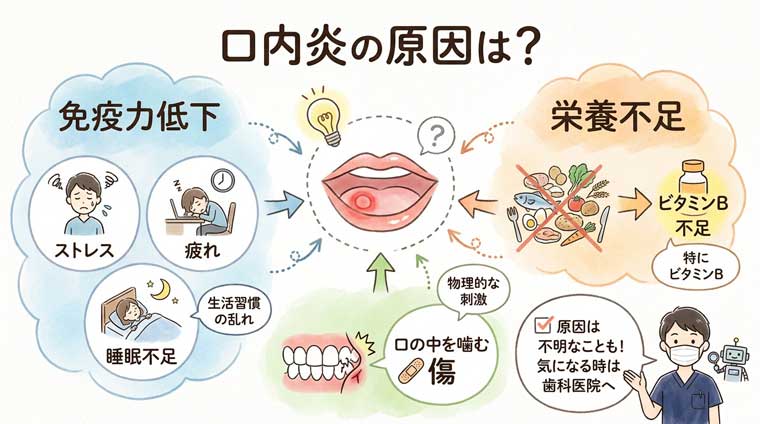 口内炎の原因は？の図解