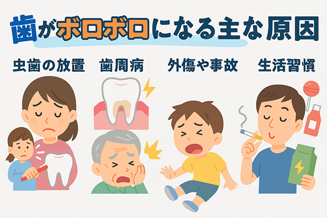 歯がボロボロになる主な原因